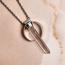 Load image into Gallery viewer, LASER QUARTZ ENCIRCLED PENDANT RECYCLED SILVER