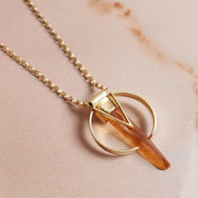 Load image into Gallery viewer, TANGERINE QUARTZ ENCIRCLED PENDANT FAIRMINED PLATE