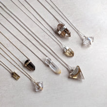 Load image into Gallery viewer, PYRAMID CHARGED GOLDEN RUTILE TRIANGLE PENDANT SILVER