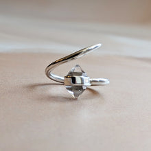 Load image into Gallery viewer, HERKIMER DIAMOND CLAW RING SILVER