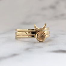 Load image into Gallery viewer, SUN MOON ELEMENTS STACKING SET GOLD