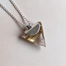Load image into Gallery viewer, PYRAMID CHARGED GOLDEN RUTILE TRIANGLE PENDANT SILVER