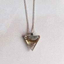 Load image into Gallery viewer, PYRAMID CHARGED GOLDEN RUTILE TRIANGLE PENDANT SILVER