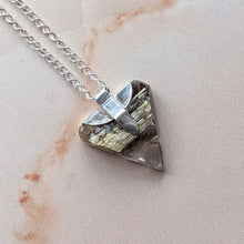 Load image into Gallery viewer, PYRAMID CHARGED GOLDEN RUTILE TRIANGLE PENDANT SILVER