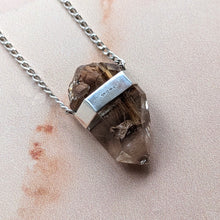 Load image into Gallery viewer, BESPOKE: PYRAMID CHARGED GOLDEN RUTILE PENDANT SILVER