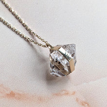 Load image into Gallery viewer, BESPOKE: PYRAMID CHARGED GIANT HERKIMER DIAMOND PENDANT 9CT GOLD