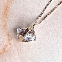 Load image into Gallery viewer, BESPOKE: PYRAMID CHARGED GIANT HERKIMER DIAMOND PENDANT 9CT GOLD