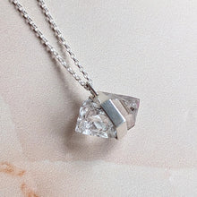 Load image into Gallery viewer, BESPOKE: PYRAMID CHARGED GIANT HERKIMER DIAMOND PENDANT IN SILVER