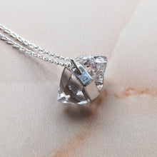 Load image into Gallery viewer, BESPOKE: PYRAMID CHARGED GIANT HERKIMER DIAMOND PENDANT IN SILVER