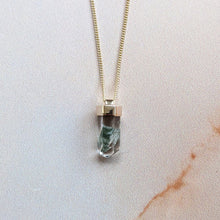 Load image into Gallery viewer, GREEN LODOLITE PHANTOM CRYSTAL PENDANT 9CT GOLD