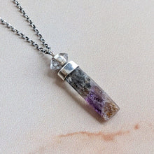 Load image into Gallery viewer, BESPOKE: HERKIMER & SUPER SEVEN PENDANT IN SILVER