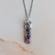 Load image into Gallery viewer, BESPOKE: HERKIMER & SUPER SEVEN PENDANT IN SILVER