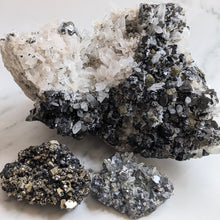 Load image into Gallery viewer, QUARTZ, CHALCOPYRITE, NEEDLE QUARTZ + GALENA