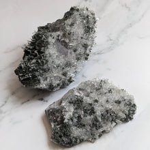 Load image into Gallery viewer, NEEDLE QUARTZ + CHLORITE ON CALCEDONY
