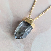 Load image into Gallery viewer, CHLORITE PHANTOM PENDANT FAIRMINED GOLD PLATE