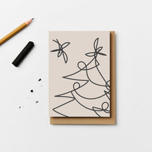 Load image into Gallery viewer, WHITE XMAS TREE LINES - WRAPPING PAPER SHEET