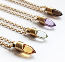 Load image into Gallery viewer, ELEMENTAL CRYSTAL BULLET PENDANT - GOLD PLATED
