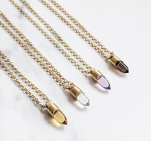 Load image into Gallery viewer, ELEMENTAL CRYSTAL BULLET PENDANT - GOLD PLATED
