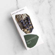 Load image into Gallery viewer, MANIFEST SET - SAGE, INCENSE, CANDLE, CRYSTAL