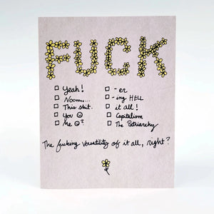 F**K CHECKLIST - GREETING CARD