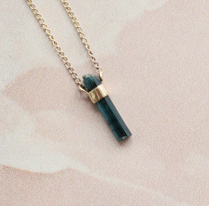 INDICOLITE TOURMALINE PENDANT IN 9CT GOLD