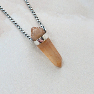 TANGERINE QUARTZ PENDANT SILVER