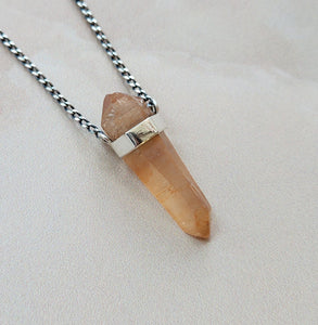 TANGERINE QUARTZ PENDANT SILVER