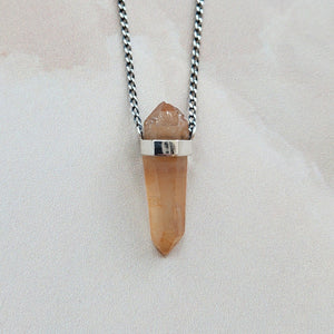 TANGERINE QUARTZ PENDANT SILVER