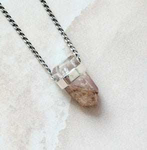 PINK LITHIUM PHANTOM FACETED PENDANT