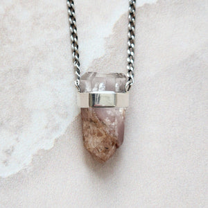 PINK LITHIUM PHANTOM FACETED PENDANT