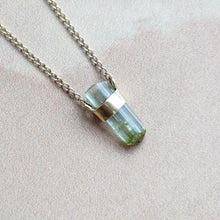 Load image into Gallery viewer, BI-COLOURED GREEN TOURMALINE PENDANT 9CT GOLD
