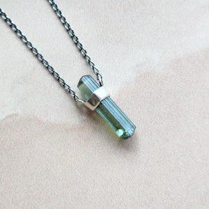 GREEN TOURMALINE PENDANT SILVER