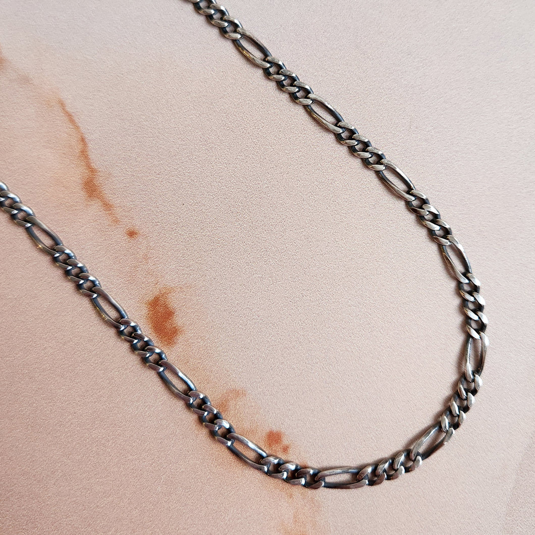 RECYCLED SILVER FIGARO CHAIN