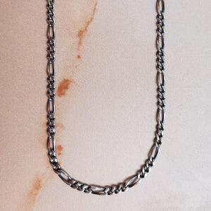 RECYCLED SILVER FIGARO CHAIN