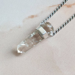 CITRINE PENDANT SILVER LONG