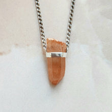 Load image into Gallery viewer, TANGERINE QUARTZ CRYSTAL PENDANT SILVER
