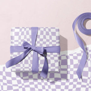 LILAC CHECKERBOARD - WRAPPING PAPER SHEET