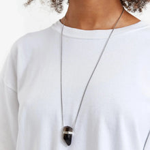 Load image into Gallery viewer, SMOKY QUARTZ CRYSTAL NECKLACE SILVER
