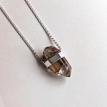 Load image into Gallery viewer, PYRAMID CHARGED GOLDEN RUTILE PENDANT SILVER
