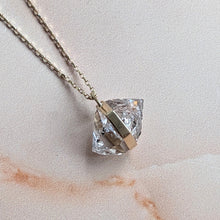 Load image into Gallery viewer, BESPOKE: PYRAMID CHARGED GIANT HERKIMER DIAMOND PENDANT 9CT GOLD
