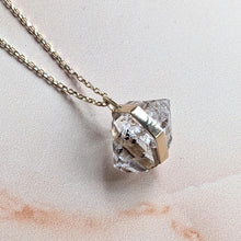 Load image into Gallery viewer, PYRAMID CHARGED GIANT HERKIMER DIAMOND PENDANT 9CT GOLD
