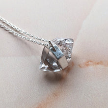 Load image into Gallery viewer, BESPOKE: PYRAMID CHARGED GIANT HERKIMER DIAMOND PENDANT IN SILVER
