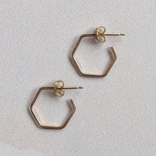 Load image into Gallery viewer, HEXAGON EARRINGS 9CT GOLD
