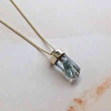 Load image into Gallery viewer, GREEN LODOLITE PHANTOM CRYSTAL PENDANT 9CT GOLD
