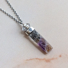 Load image into Gallery viewer, HERKIMER &amp; SUPER SEVEN PENDANT IN SILVER
