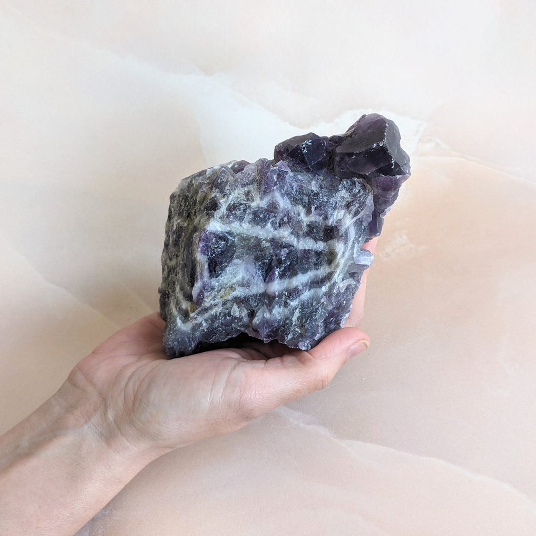 CHEVRON AMETHYST CLUSTERS