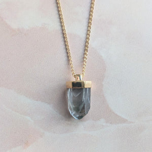 CHLORITE PHANTOM PENDANT FAIRMINED GOLD PLATE