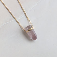 Load image into Gallery viewer, PINK LITHIUM PHANTOM FACETED PENDANT FAIRMINED GOLD PLATED
