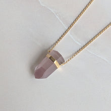 Load image into Gallery viewer, PINK LITHIUM PHANTOM FACETED PENDANT FAIRMINED GOLD PLATED
