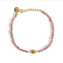 Load image into Gallery viewer, RAYS OF LIGHT TOURMALINE BEAD BRACELET GOLD VERMEIL
